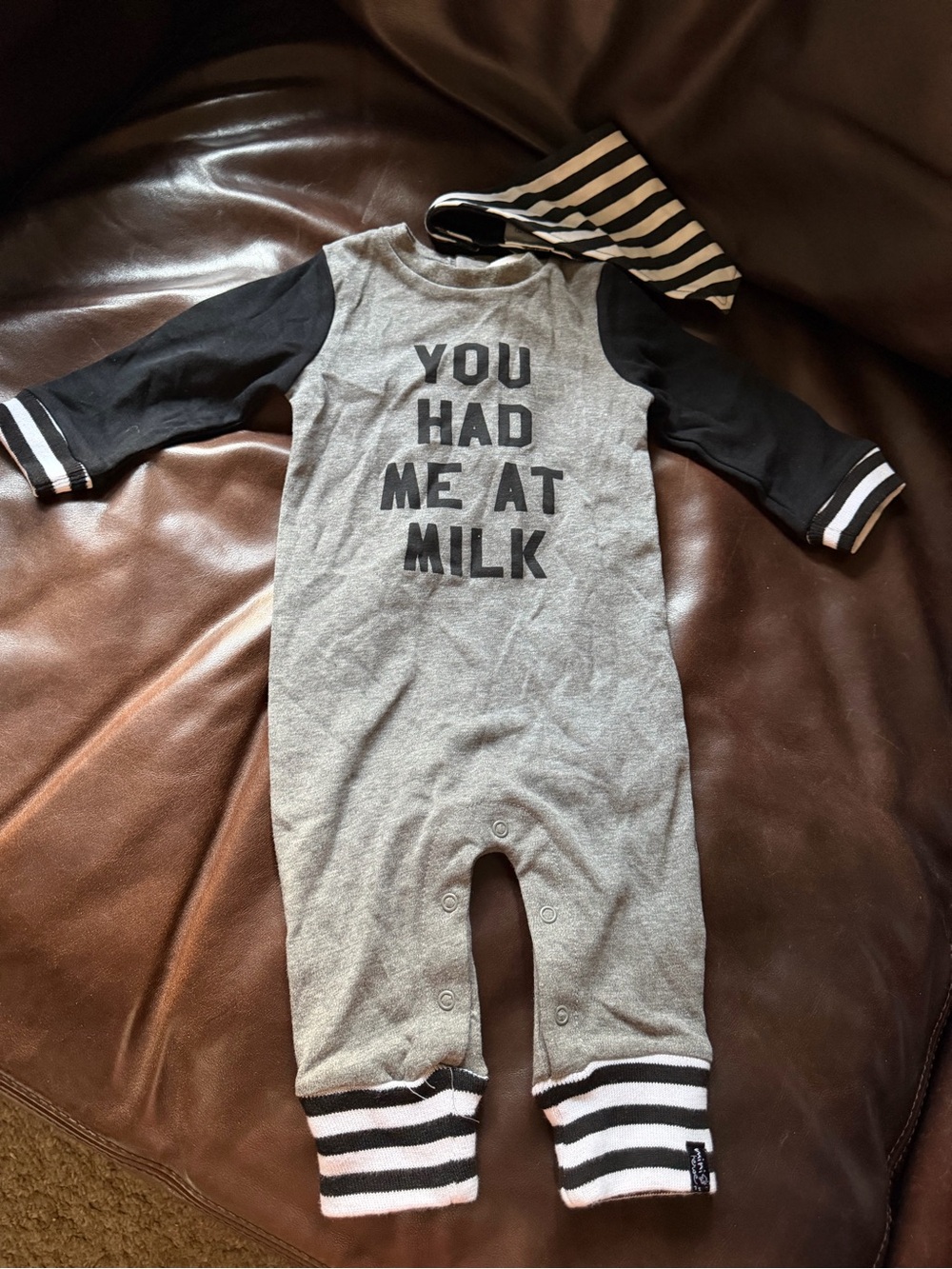 NWT Mini Heroes Baby Romper and Head Scarf Set